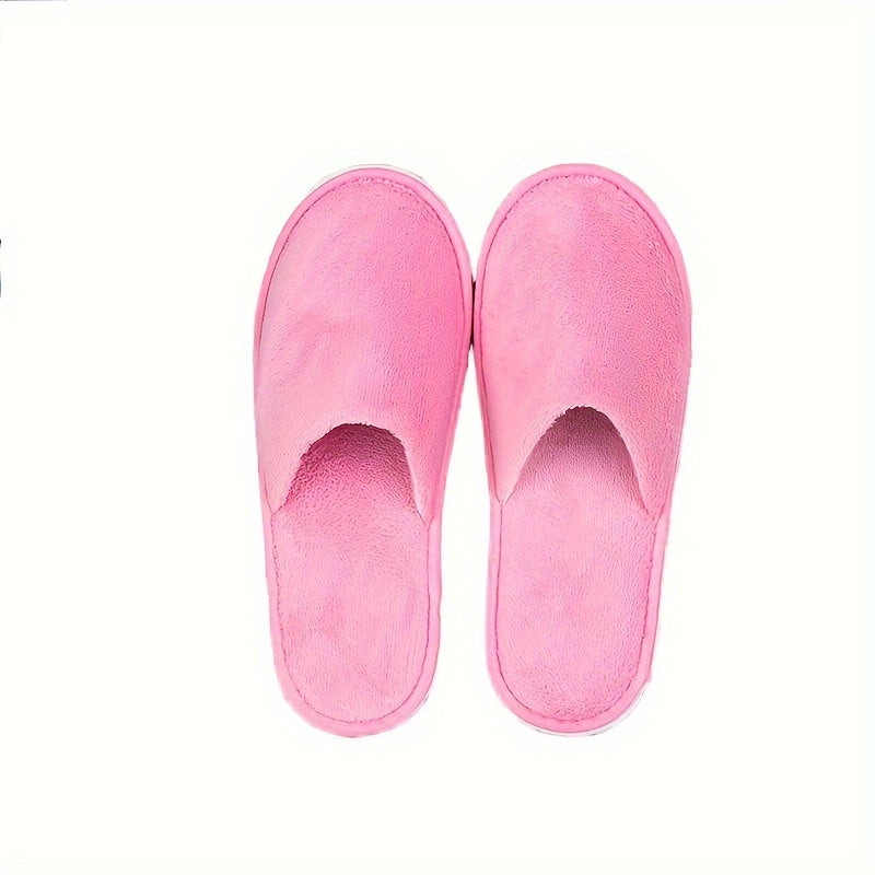 Women Coral Fleece Disposable Slippers Thick Warm Soft Winter