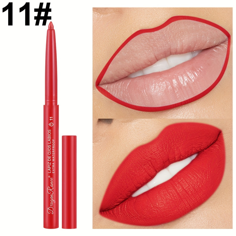 Women's Waterproof Matte Lip Liner Pencil Long-Lasting Velvet Automatic Twist
