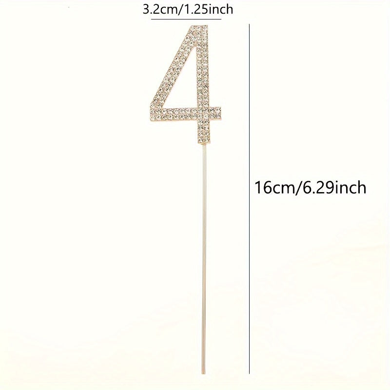 Gold or Silver Rhinestone Cake Topper for Birthdays Weddings and Showers