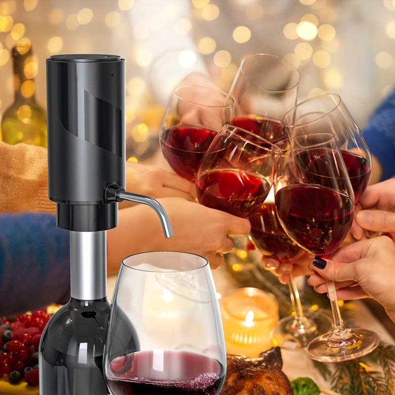 Electric Wine Aerator and Pourer Rechargeable with Quick Aeration and One-Touch Stop