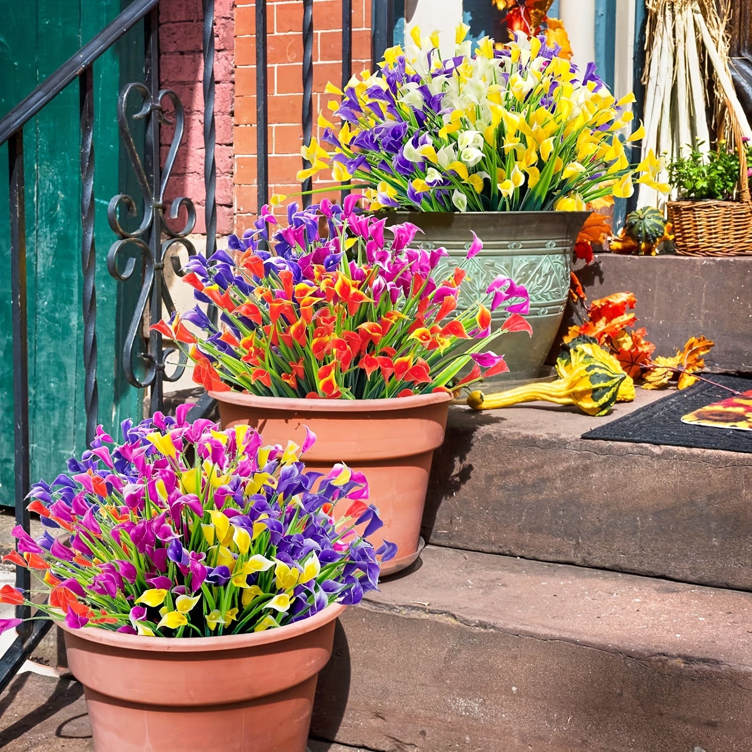 8 Bundles Artificial Water Lily Flowers UV Resistant Non-Fading for Indoor Outdoor Decor