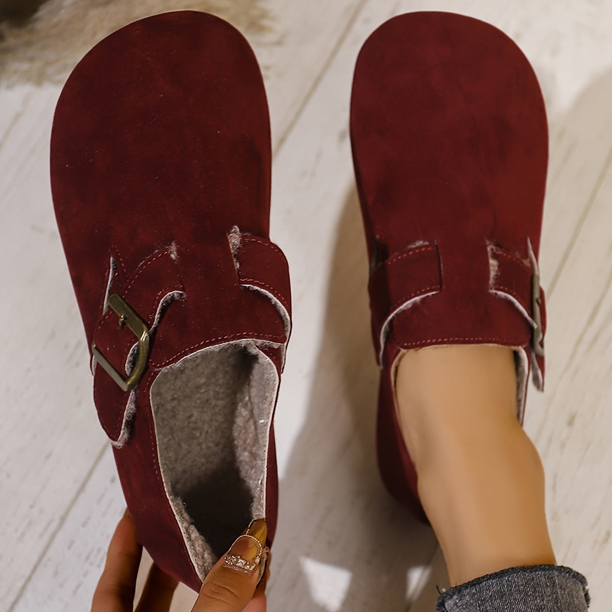 Women's Warm Flat Cozy Shoes in Soft Material