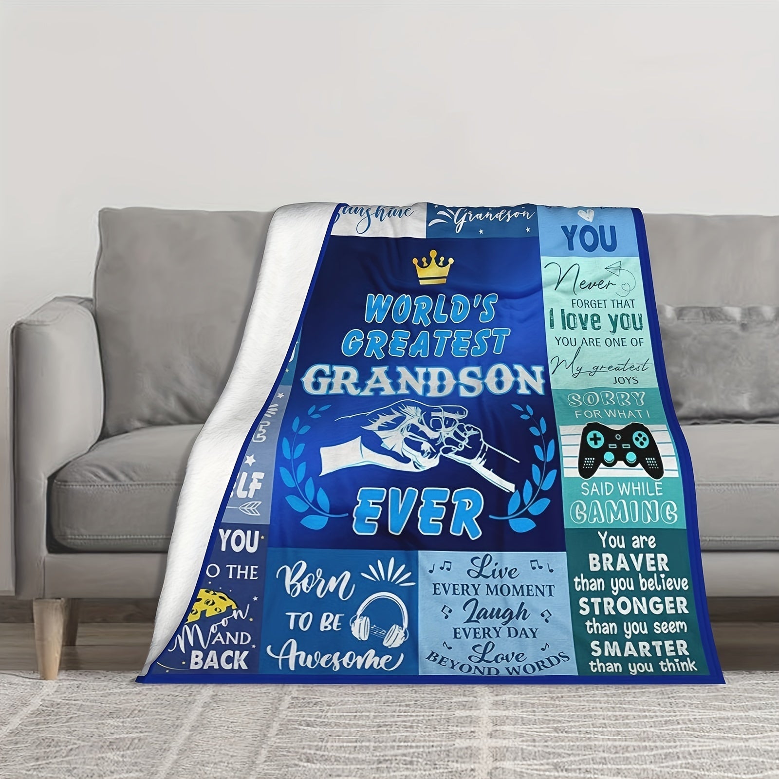 Cozy Flannel Throw Blanket for All Seasons Perfect Gift for Grandsons