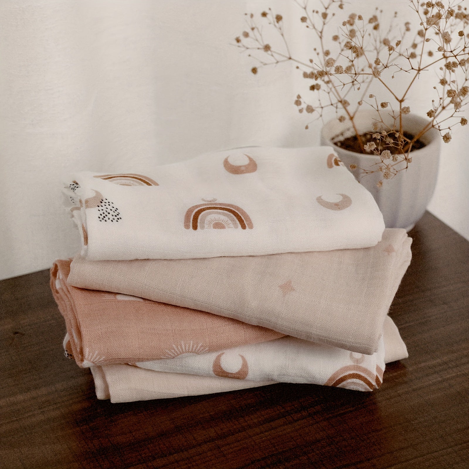 Baby Washcloths Set 6 Pieces Soft Bamboo Fiber for Children 69.85cm Square