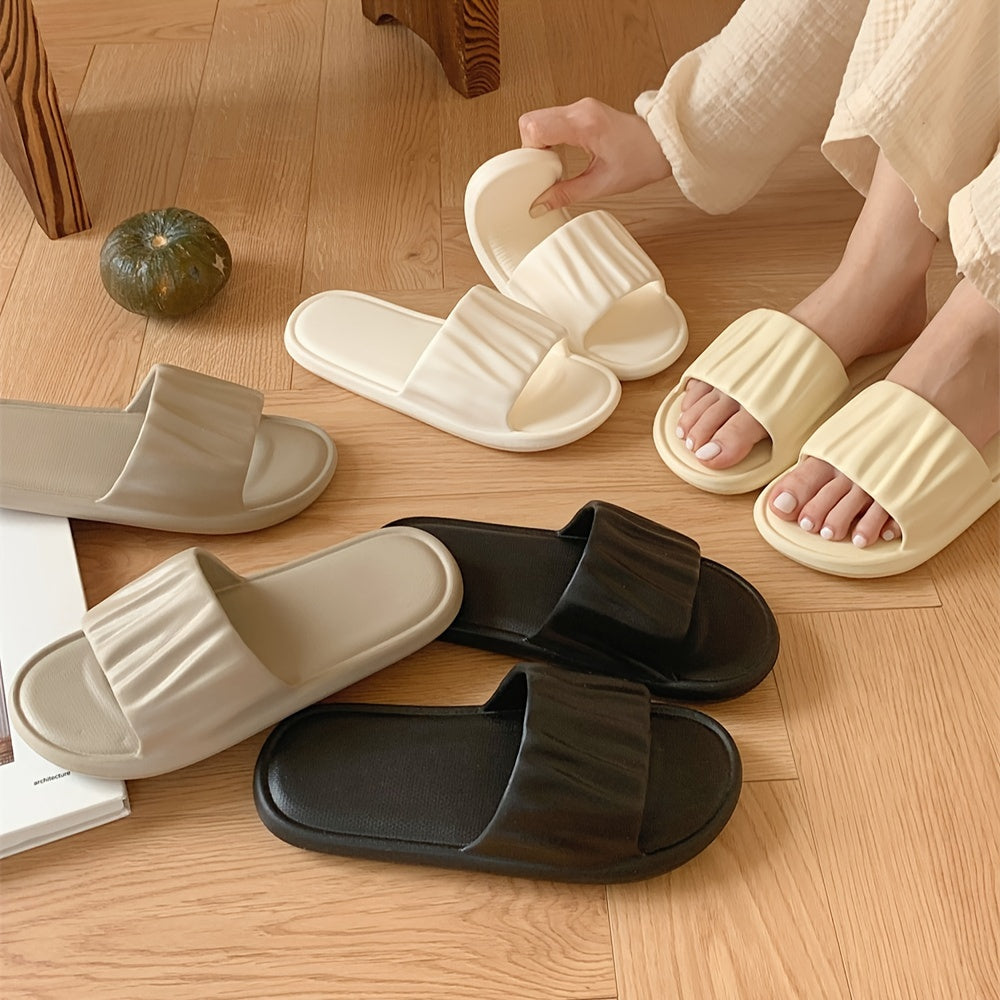 Women's EVA Slip-On Slippers, Anti-Slip, Odor-Resistant, Beige Indoor Shoes