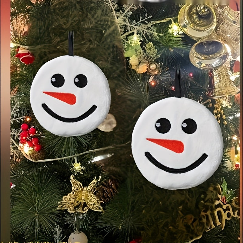 Coral Fleece Hanging Towel with Snowman Embroidery Quick Dry Absorbent Kitchen Bathroom Christmas Gift