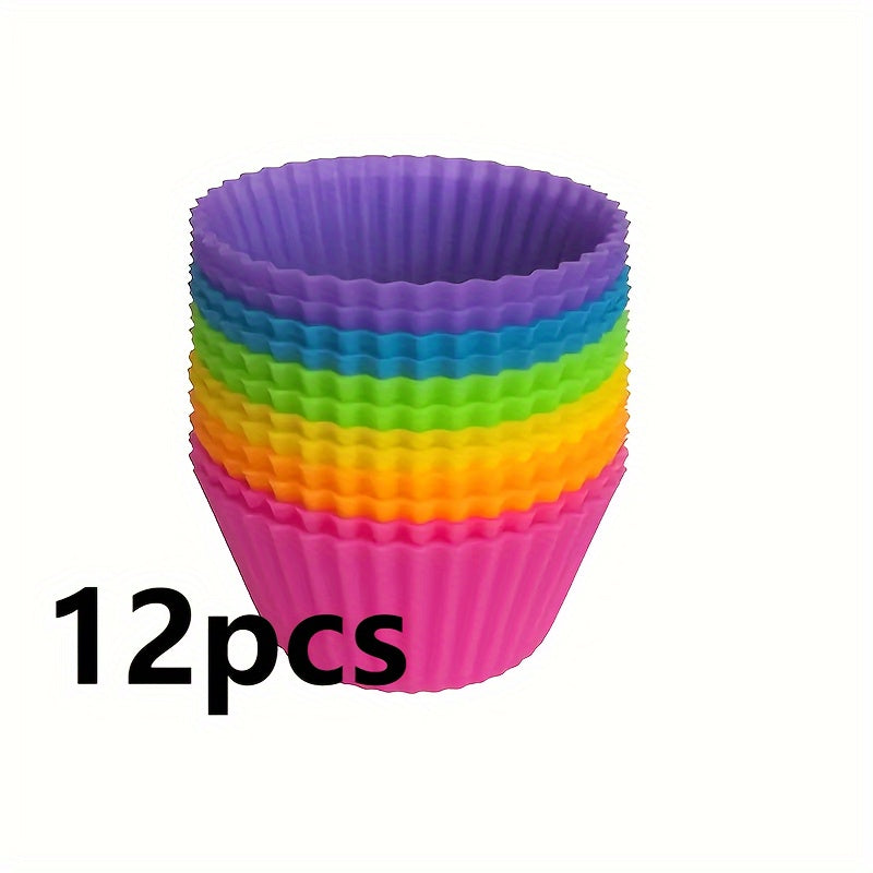 Silicone Cake Cups Set 6 Pieces High Temp Resistant Muffin Pudding Tarts