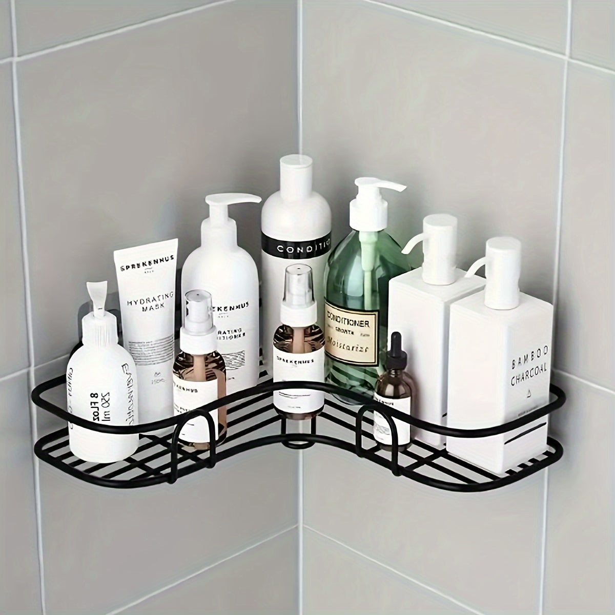 Bathroom Storage Rack No-Drill Wall Mount Organizer for Kitchen and Bathroom