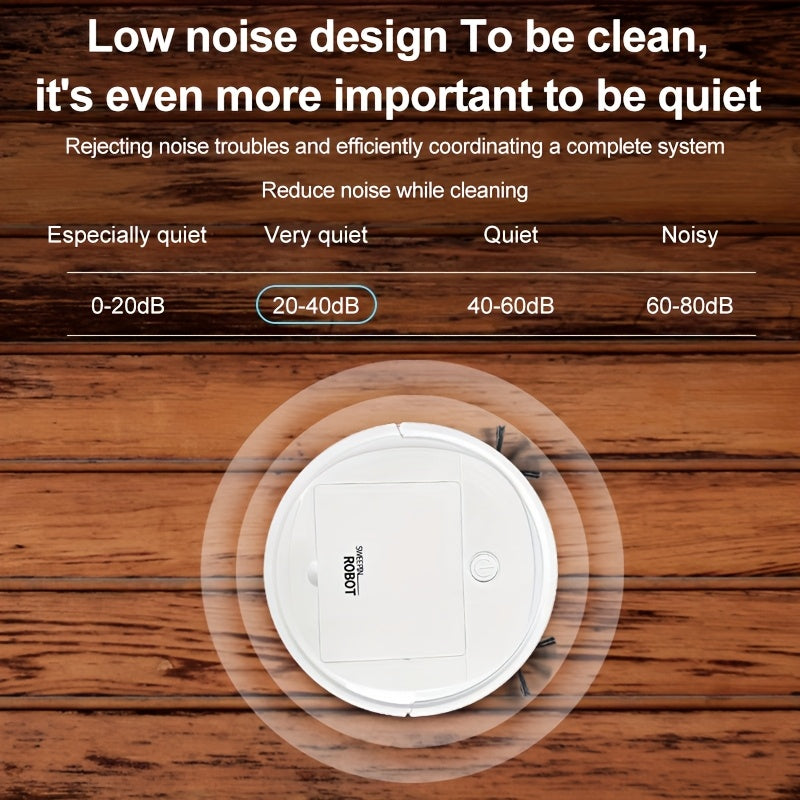 3-in-1 Robotic Vacuum Cleaner with Powerful Suction, Rotating Capabilities, and Sleek Design