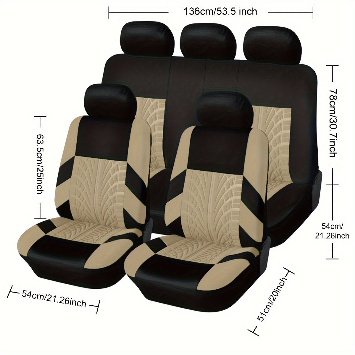 5 Seats Car Seat Covers Breathable Polyester Universal Fit for Cars Trucks SUVs