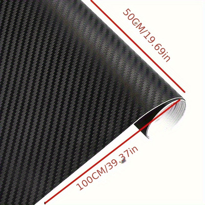 Car Interior Carbon Fiber Pattern Film Black Center Control Column Sticker