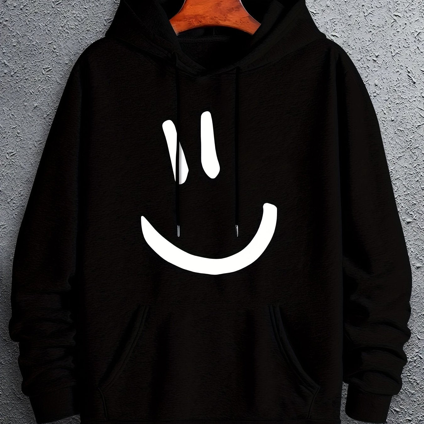 Men's Hoodie with Smile Face Graphic Print Long Sleeve Casual Plus Size Spring Autumn