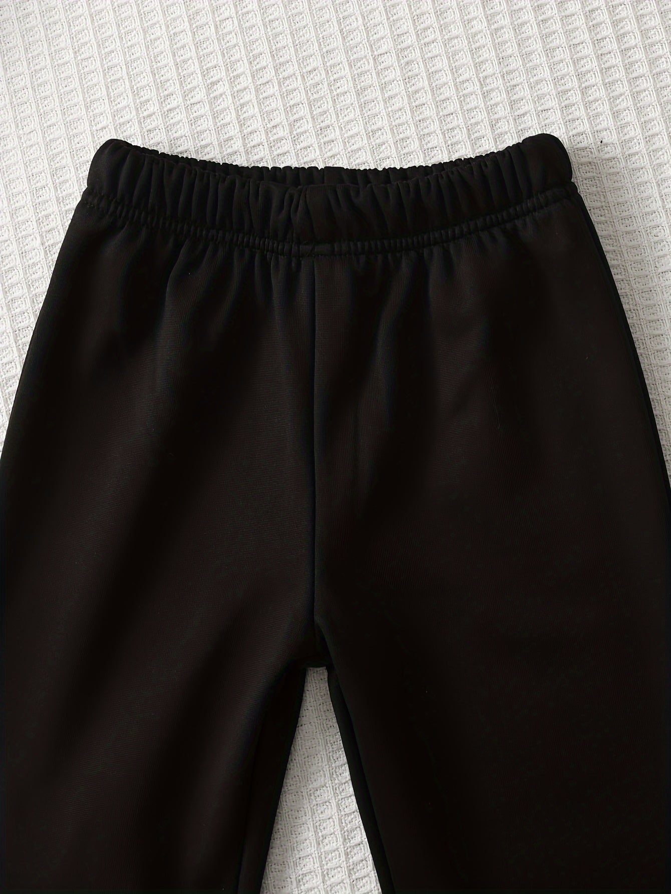 Girls' Casual Clothing Set with Striped Long Sleeve Top and Black Bell Bottom Pants for Fall Winter