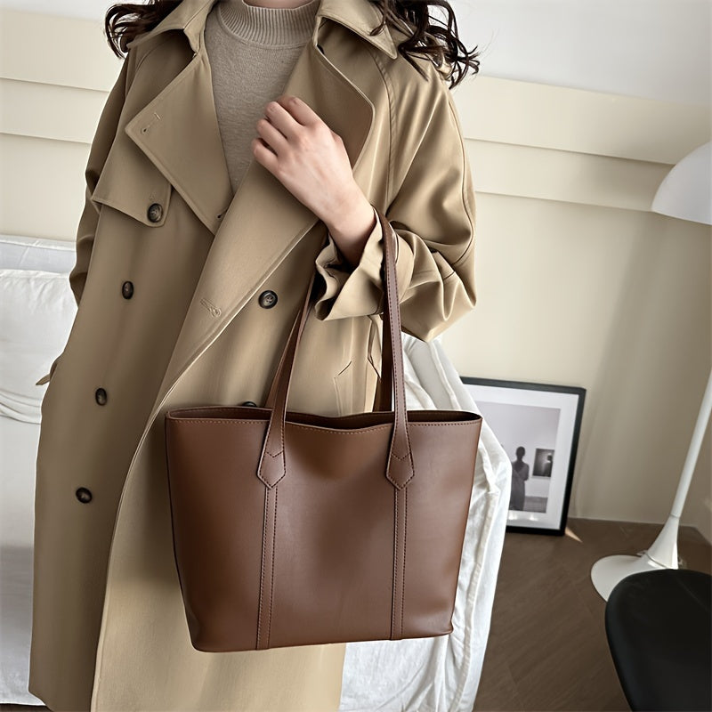 Women's Lightweight Tote Bag for Daily Commutes and Going Out with Double Handles and Polyester Lining