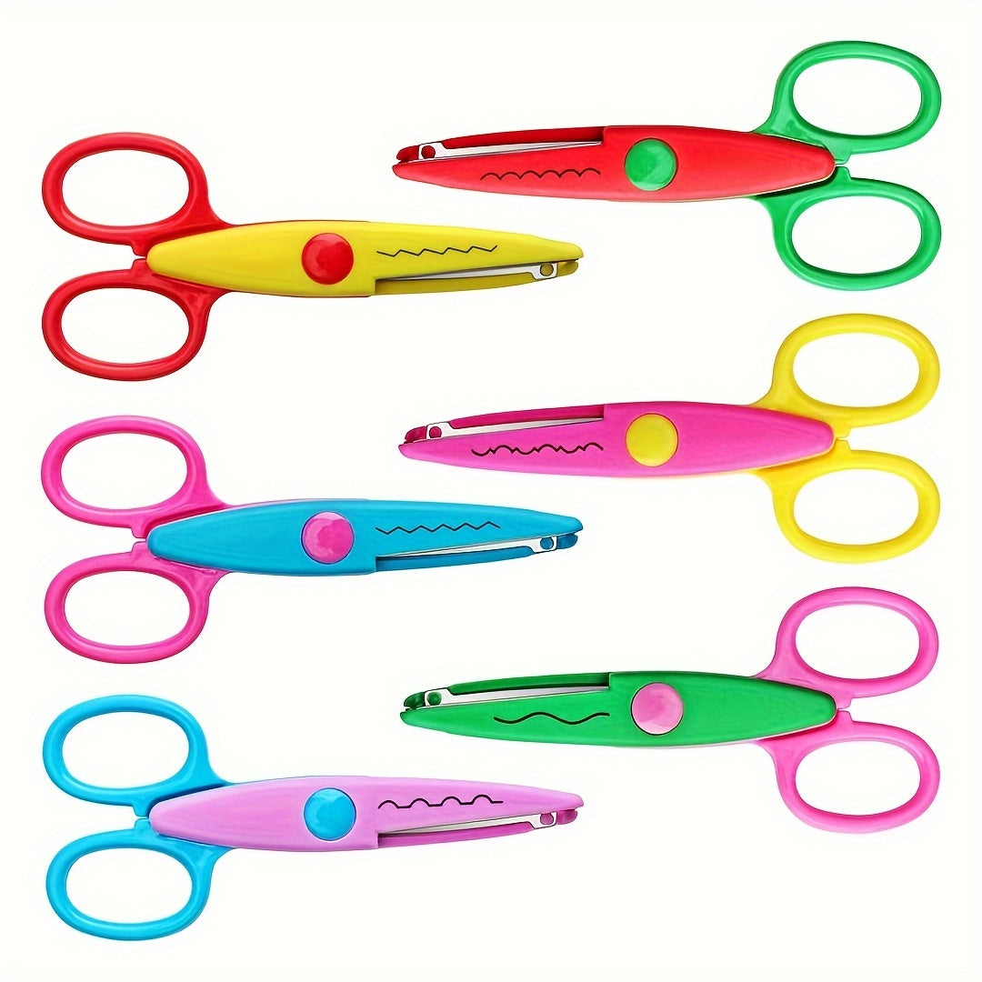 6-Piece Craft Scissors Set with Decorative Edges for Scrapbooking and DIY Projects