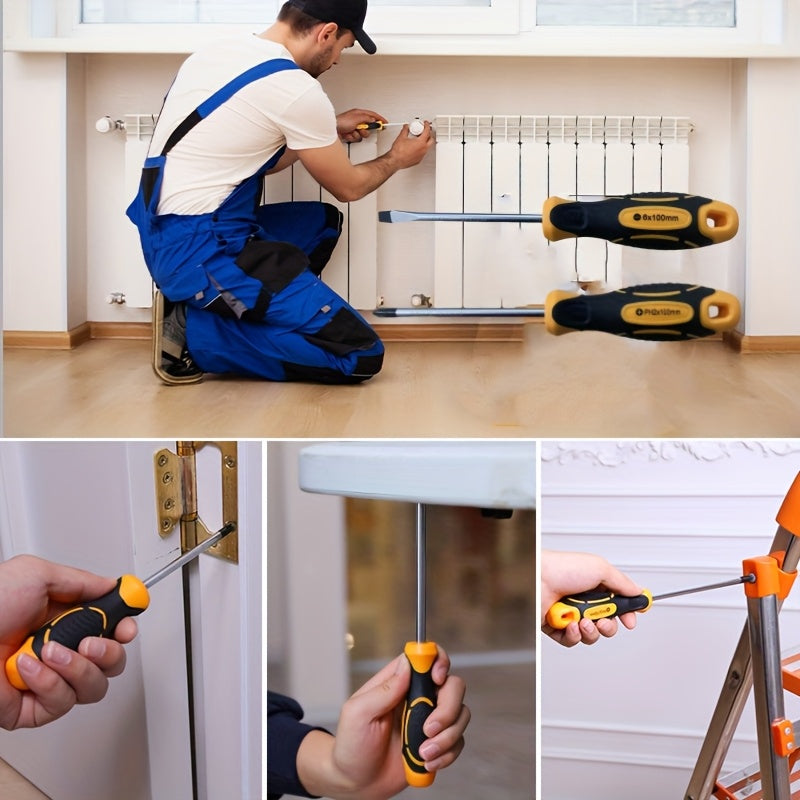 Professional Magnitli vint vintlari to'plami, massaj tutqichli, tekis bosh, Phillips, Torx