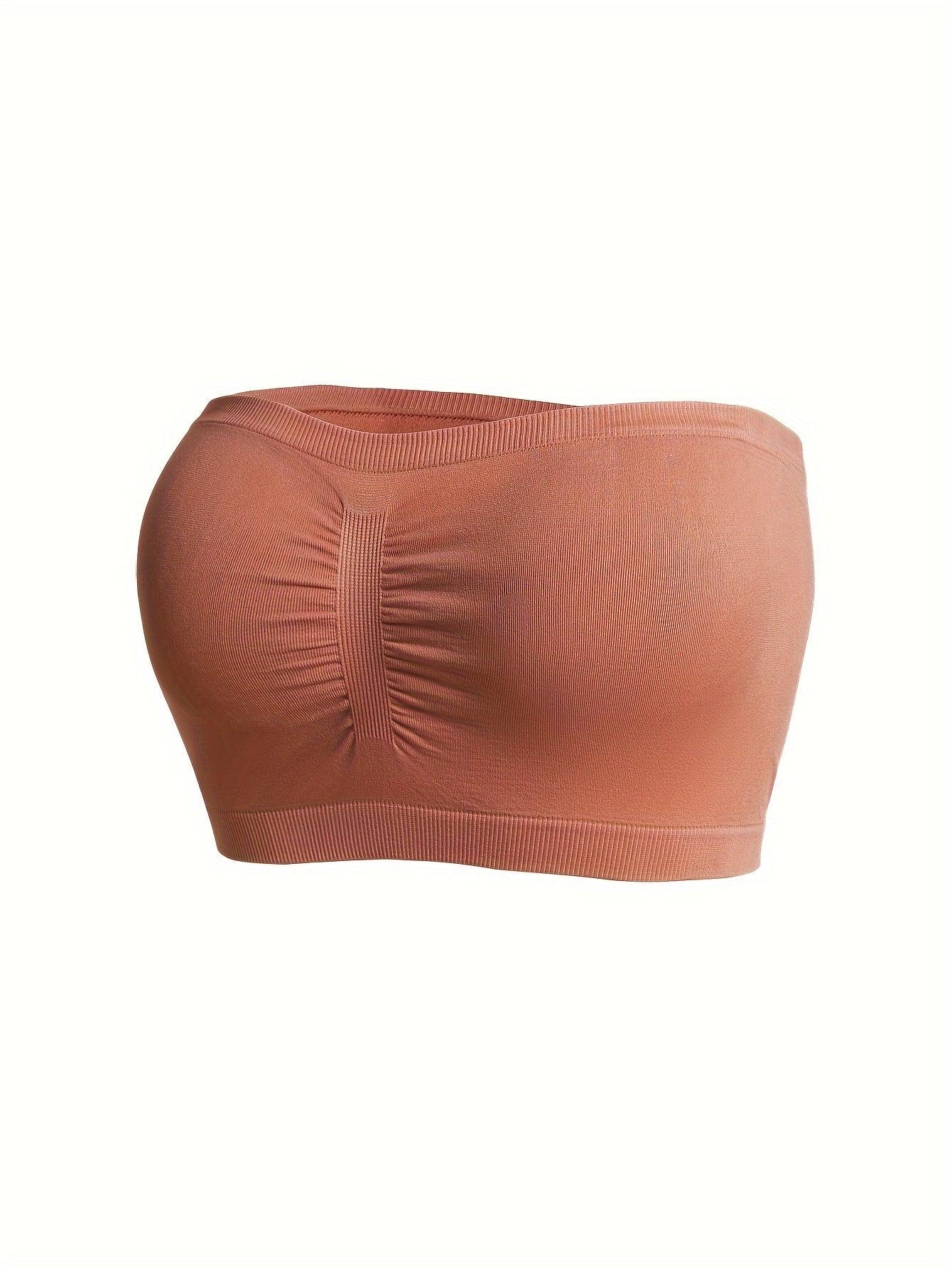 Set of 3 Black Seamless Strapless Bandeau Bras with Anti-Slip Chest Wrap