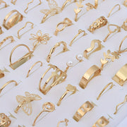 Juego de 30 anillos de moda de aleación con mariposa para mujer para fiesta, boda y uso diario