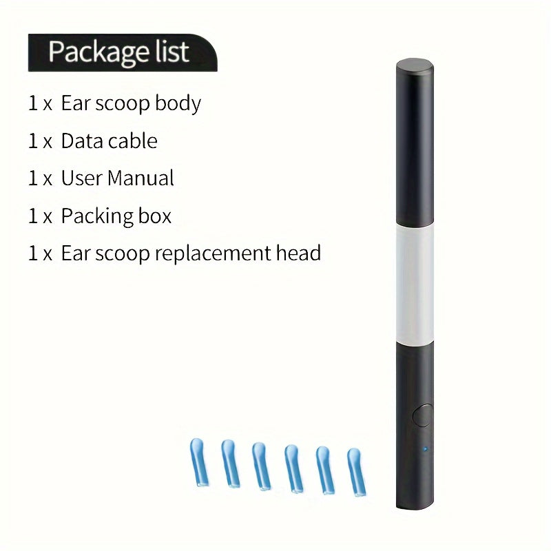 Wireless Ear Cleaning Device with Rechargeable Battery and Safety Features
