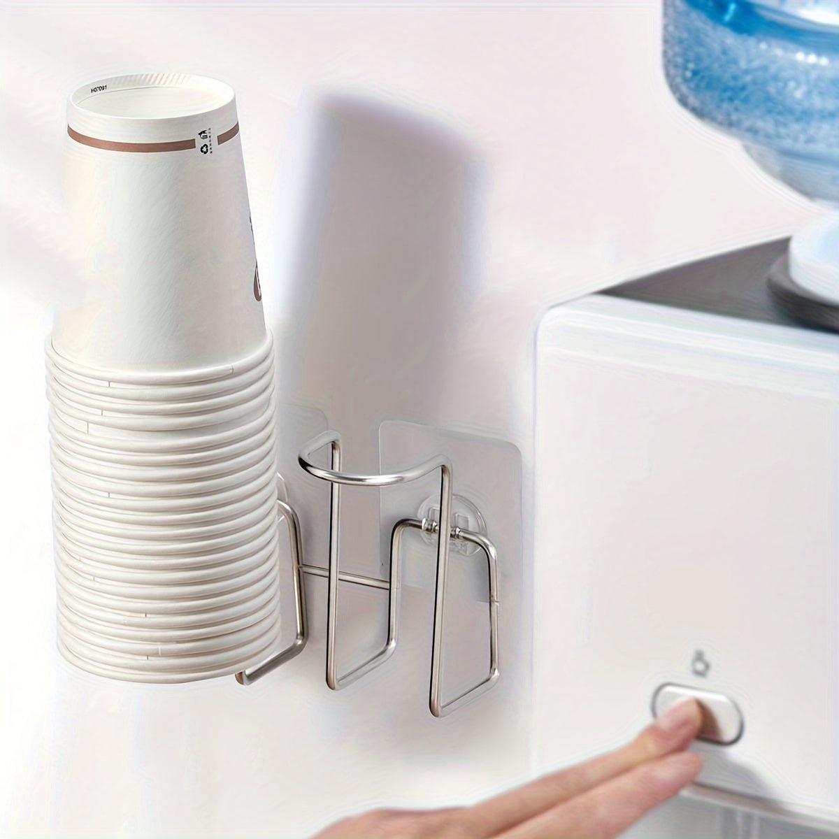 Wall Mounted Stainless Steel Cup Organizer for Office Kitchen Home