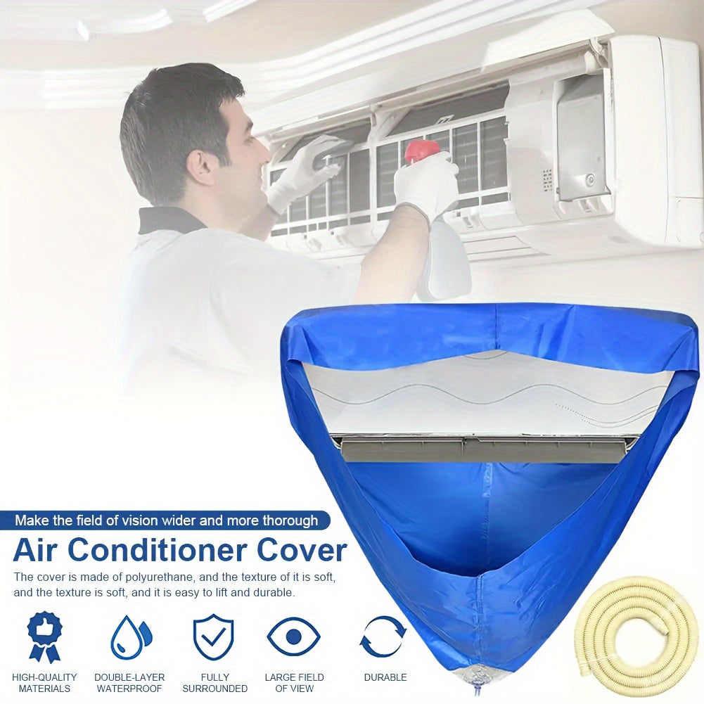 Home Air Conditioner Cover Large Hanging Cleaner with Drainage Pipe Reusable Water Bag