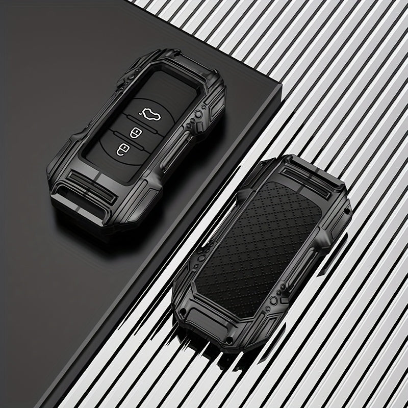 Car Key Case Zinc Alloy Black Red Protective Fob Cover for SUVs