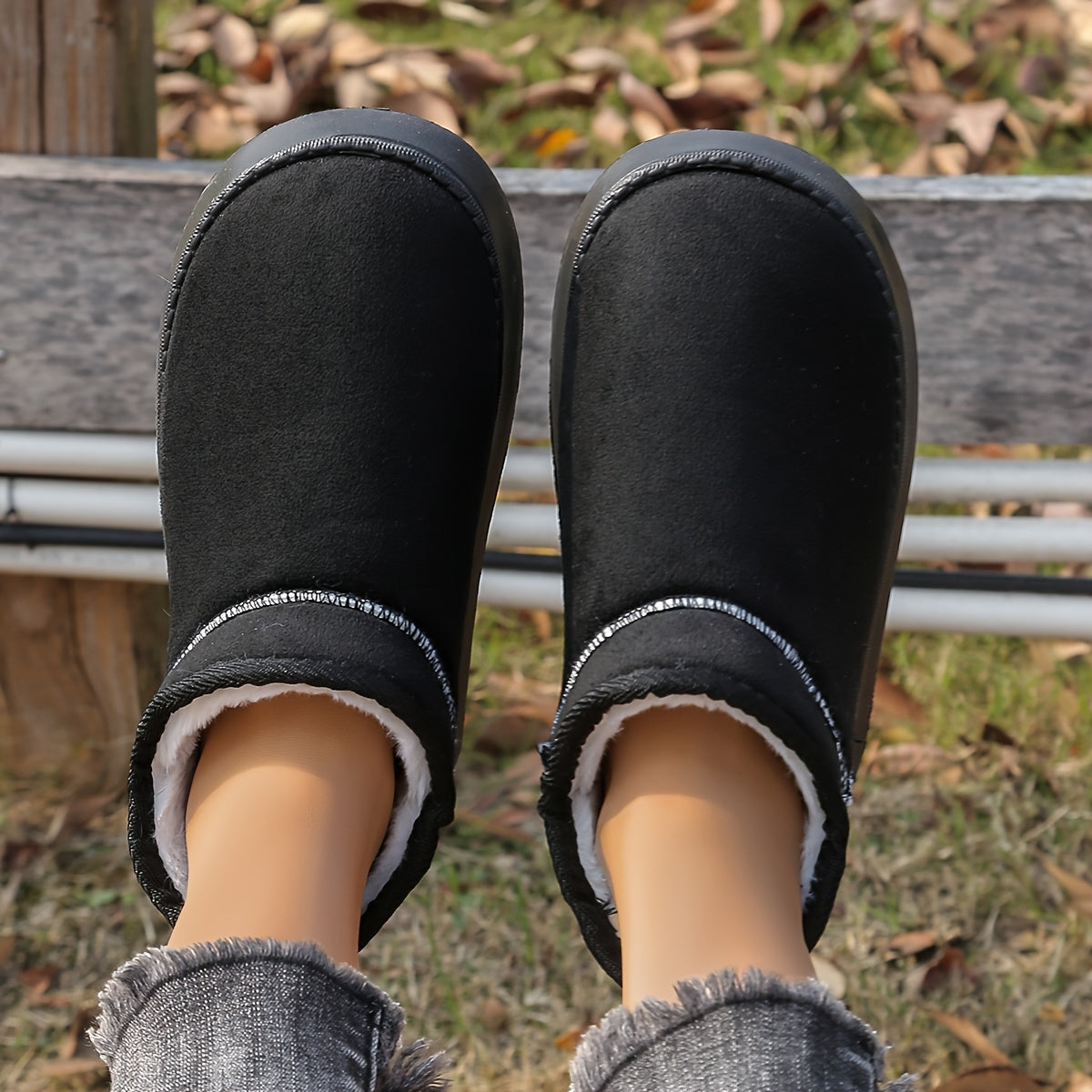 Unisex Plush Slippers Warm Non-Slip EVA Sole Indoor Outdoor All-Season