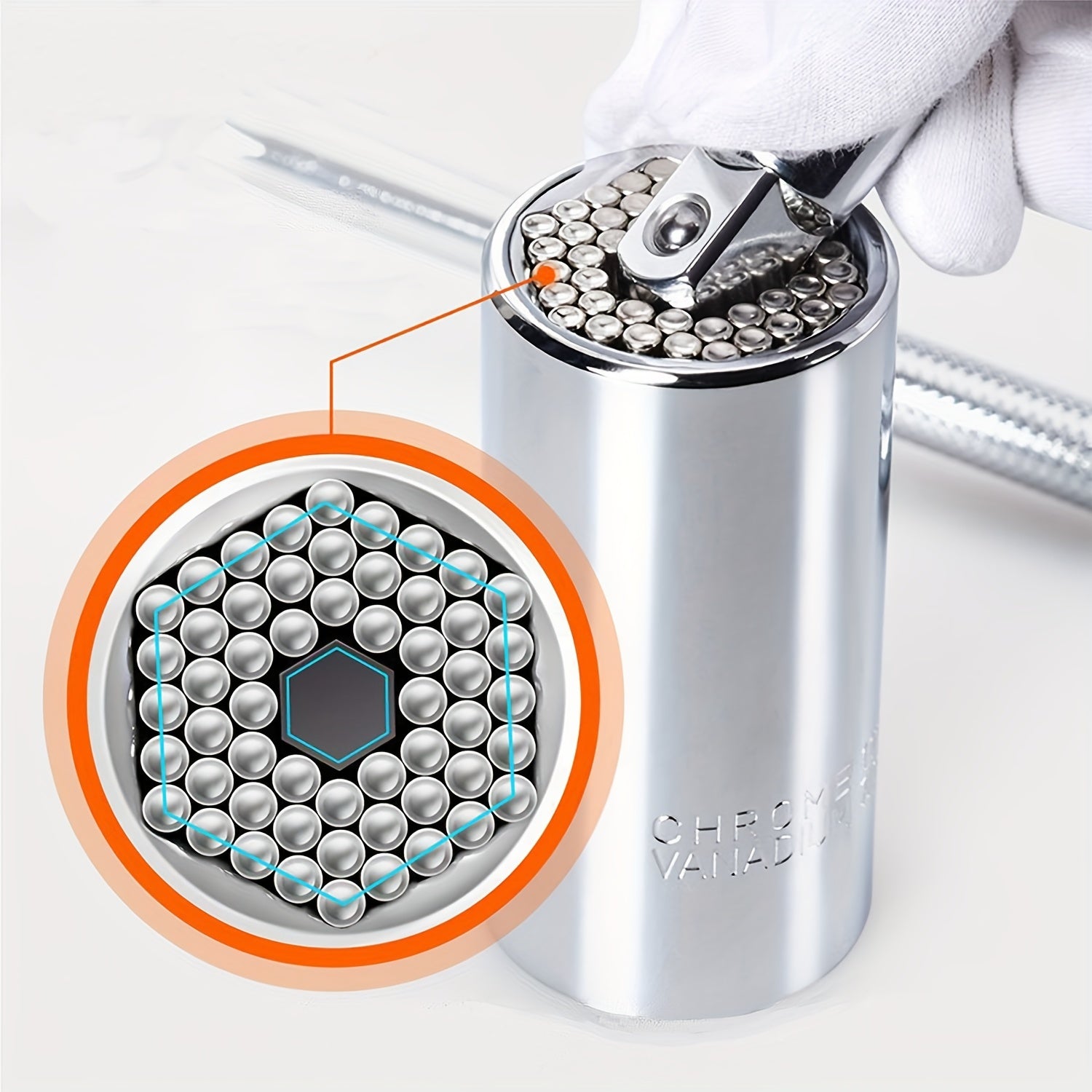 Universal Socket Wrench Set 7-19mm with Impact Sockets Adapter for Power Drill