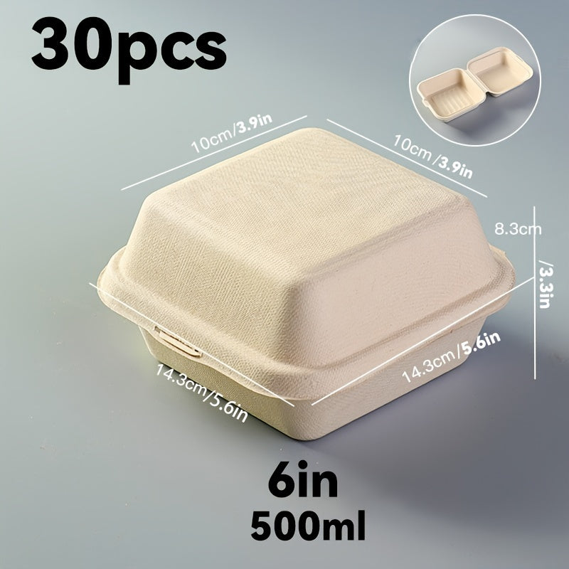 Ekologik toza bug'doy donasi qog'oz tushlik qutilari, 5, 15, 30, 50 ta, sendvichlar, salatlar va shirinliklar uchun