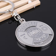 Perpetual Calendar Keychain with Rotating Compass for Car Keys