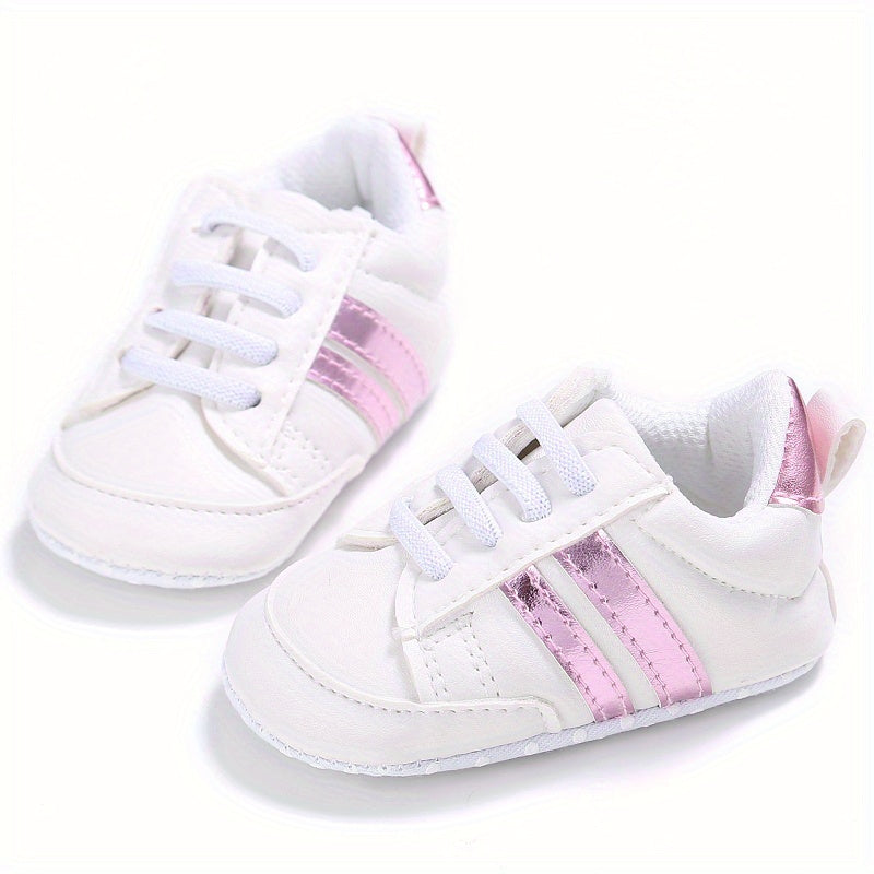 Infant Soft Bottom Stripes Light-Up Sports Shoes for Newborns Spring Fall