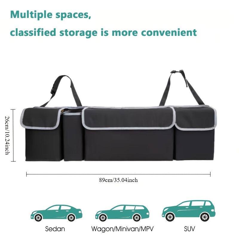 Car Backseat Organizer Oxford Cloth Foldable Storage Bag with Pockets