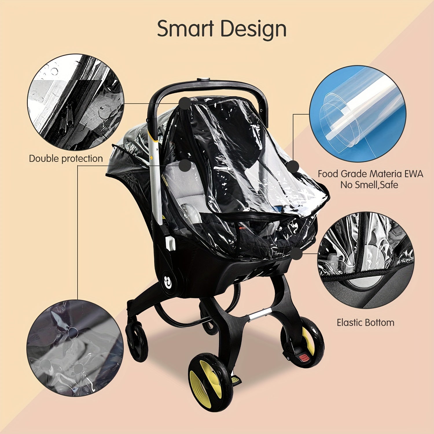 Universal Baby Stroller Rain Cover Waterproof Windproof Dust Snow Shield