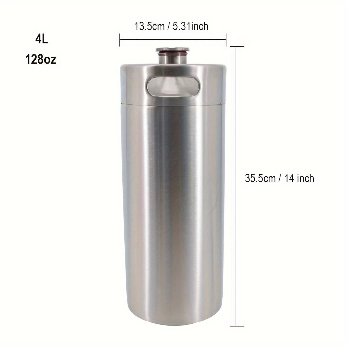 Mini Beer Keg Stainless Steel Refillable Portable for Homebrew and Craft Beverages