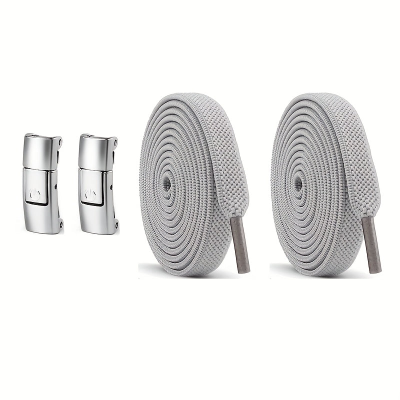 Unisex Elastic Shoe Laces Set with Buckles and Bands for Casual and Sports Shoes