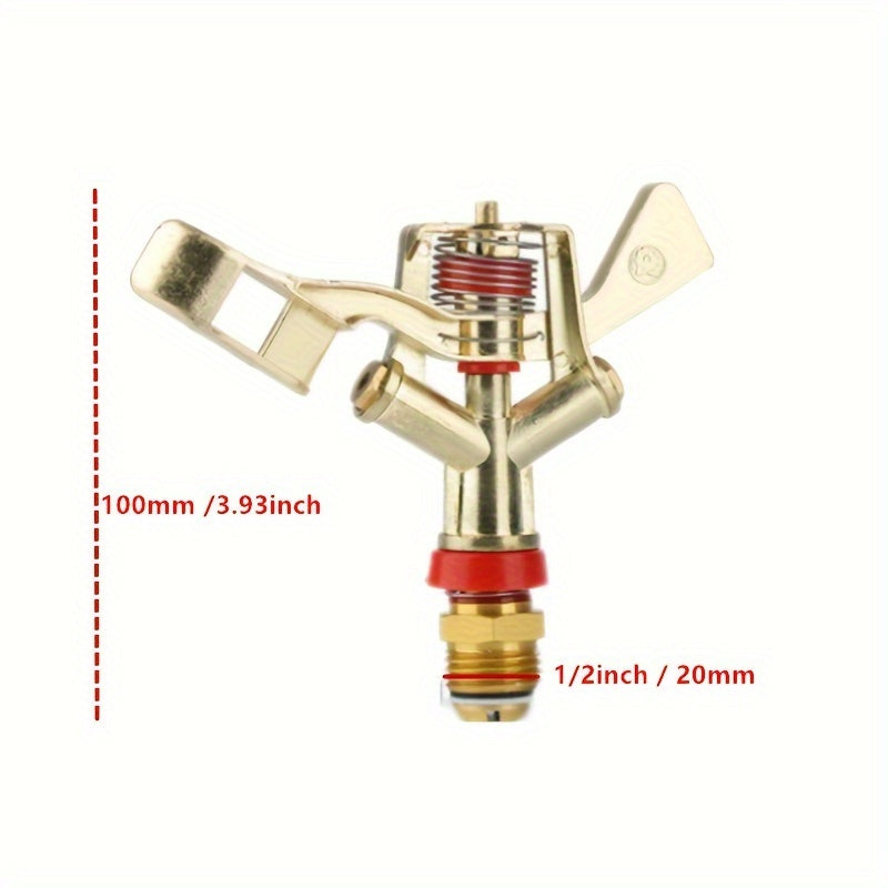 360° Zinc Alloy Lawn Sprinkler Dual Outlet Male Thread Garden Irrigation Watering Flowers