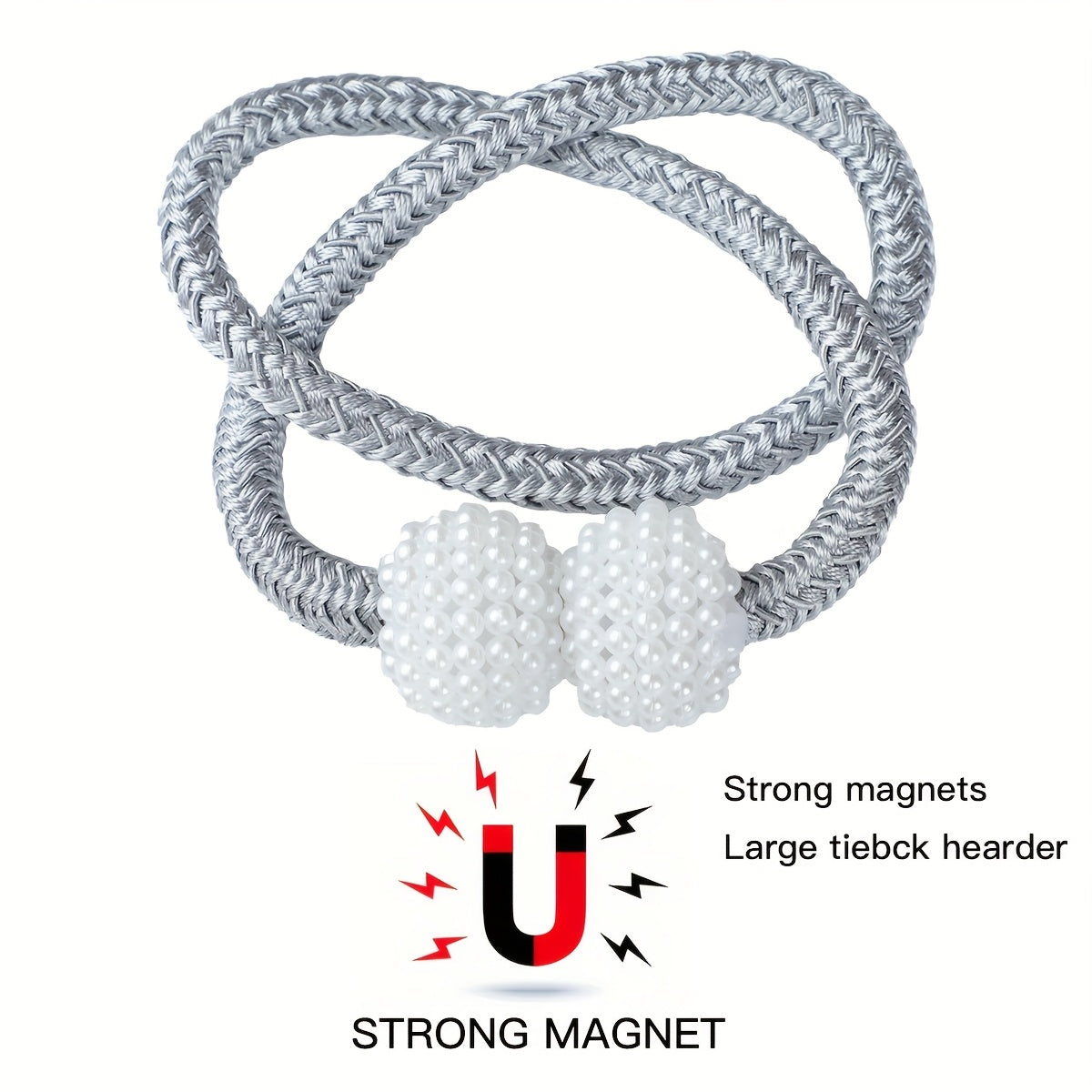 Два магнитных держателя для штор - стильные веревочные держатели для добавления элегантности домашним и офисным занавескам.