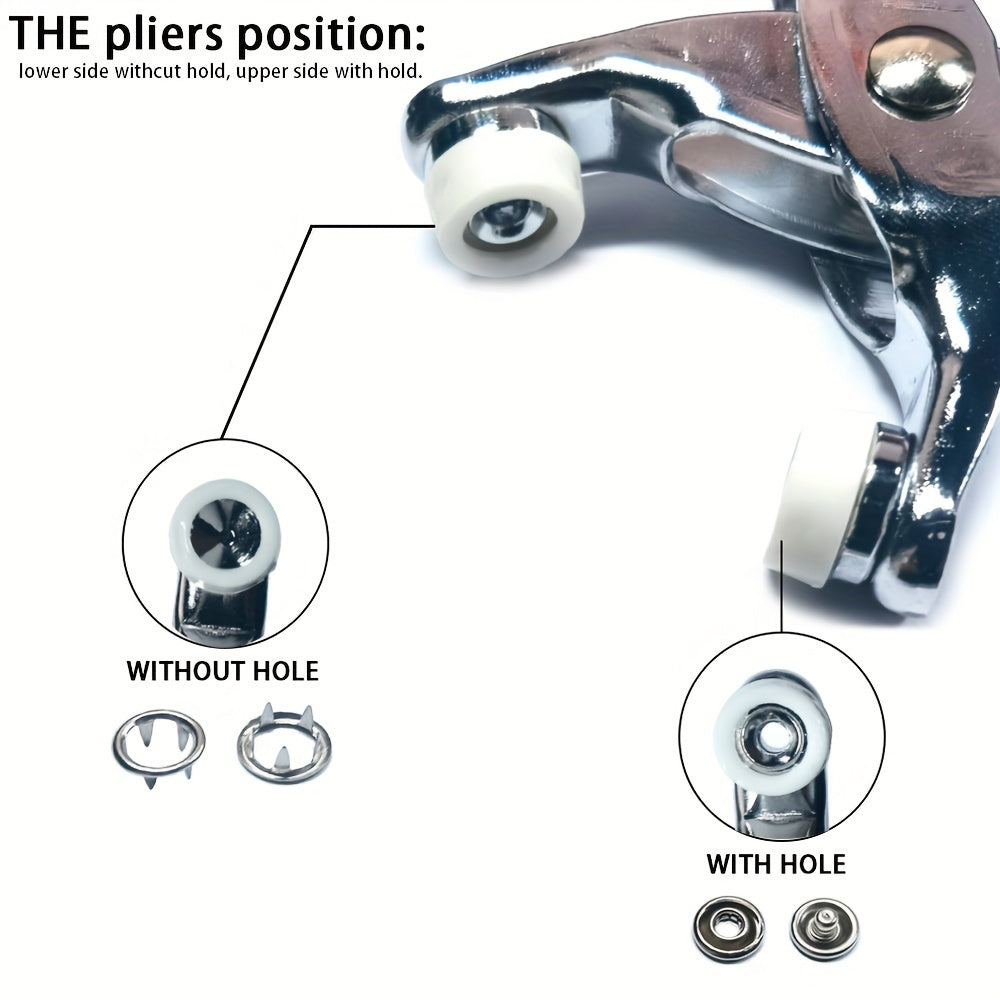 Iron Snap Buttons Set with Pliers for DIY Clothes Buckle Installation Industrial Sewing