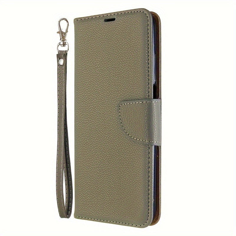 Lychee Pattern Faux Leather Flip Cover Phone Case with Card Slot for Various Models