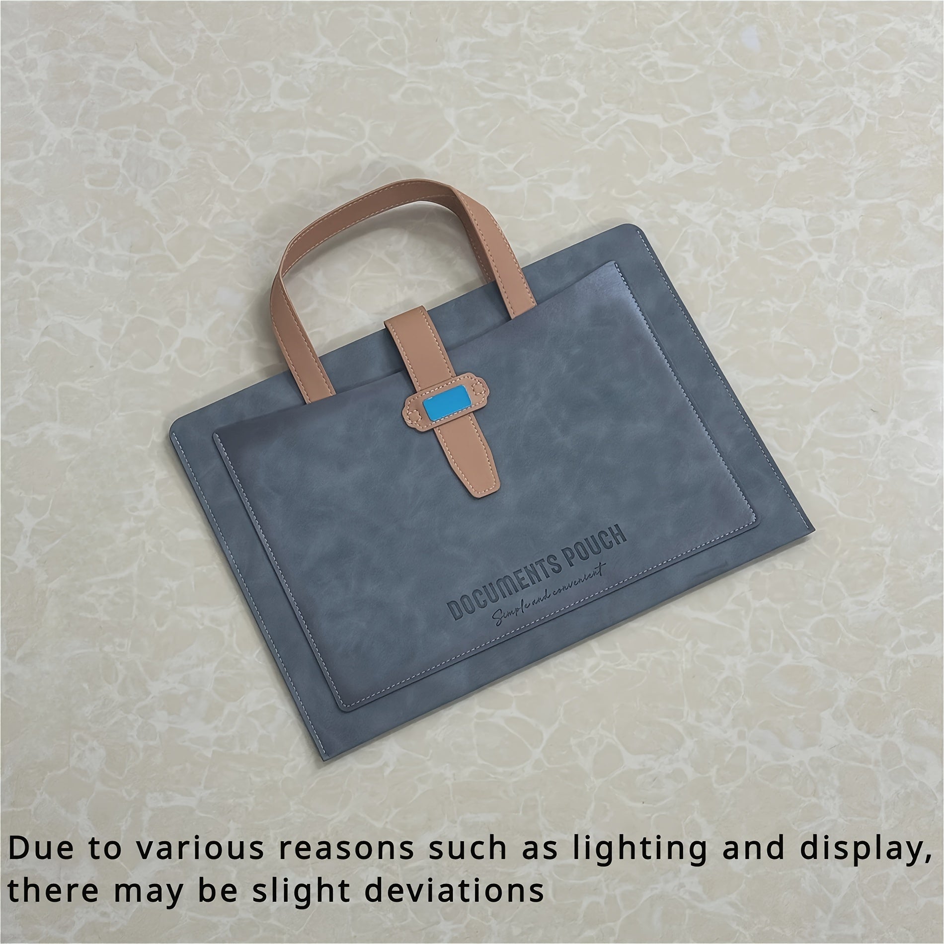 Rustik A4 teri hujjat sumkasi, vintage uslubidagi PVC biznes papkasi bilan katta sig'imli fayl tashkiloti uchun.