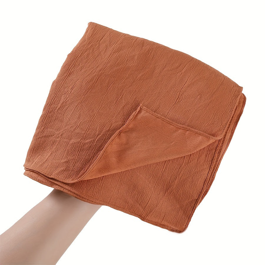 Women’s Cotton Shawl Hijab Sun Protection Wrinkle-Free Solid Color