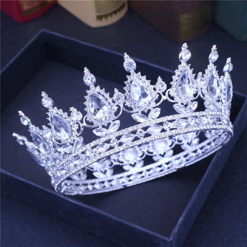 Wedding Crown for Women and Girls Rhinestone Gold Baroque Queen Tiara Bridal Headpiece