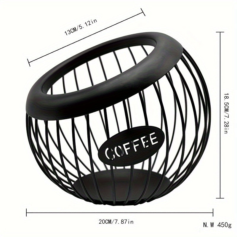 Slanted Iron Coffee Capsule Basket for Organizing and Decor in Living Room