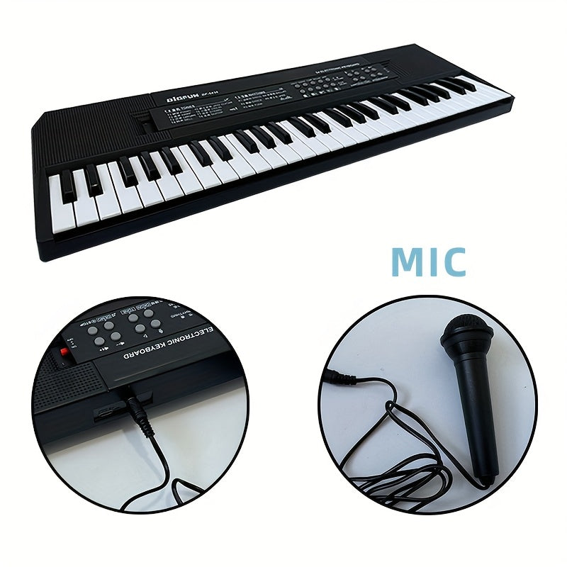 Portable Electronic Piano Keyboard with Microphone for Beginners Ages 14+ Battery Operated Durable Plastic