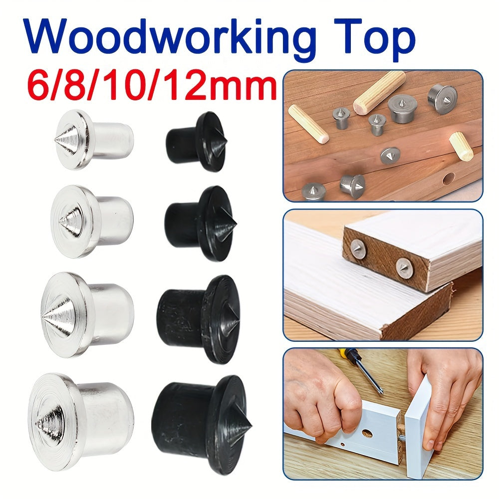 8pcs Woodworking Tools Set 1/4 Inch Solid Wood Carving Pins Center Punch