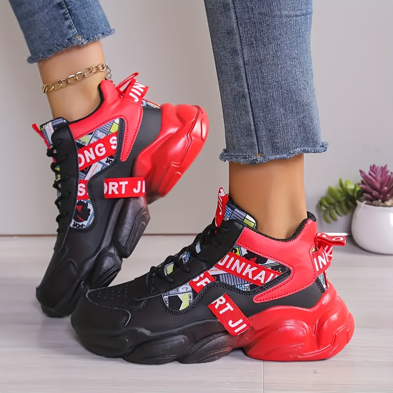 Zapatillas casuales femeninas transpirables con suela gruesa para todas las estaciones