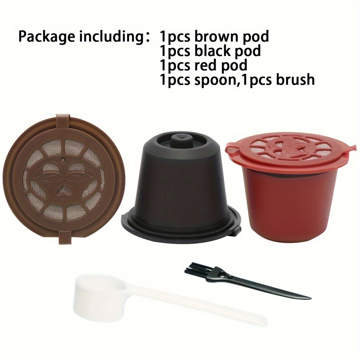 3, 4 yoki 6 ta qayta ishlatiladigan qahva filtrlaridan iborat to'plam, 20ml sig'imga ega. Ushbu filtrlar Nespresso mashinalari bilan to'liq mos keladi va oshxonada foydalanish uchun qulay qoshiq va cho'tka bilan birga keladi.