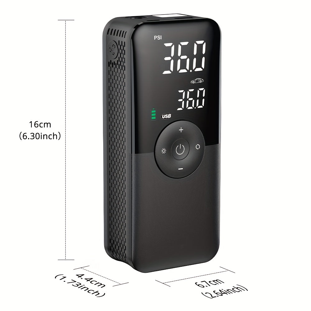 Portable Electric Air Compressor Pump for Cars Motorcycles Bicycles Rechargeable Lithium Battery Digital Display