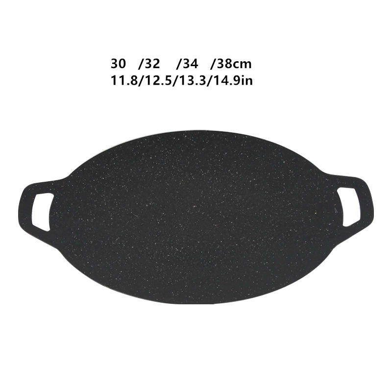 Cast Iron Grill Pan for Outdoor Camping and BBQ Non-Stick Stovetop Gas Grill