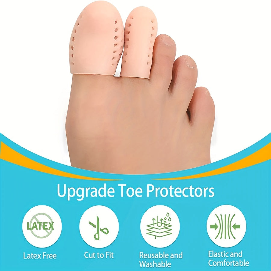 12 Pcs Silicone Toe Caps Protectors Cushions for Ingrown Nails and Friction